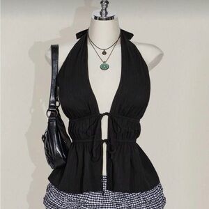 Black Halter Top